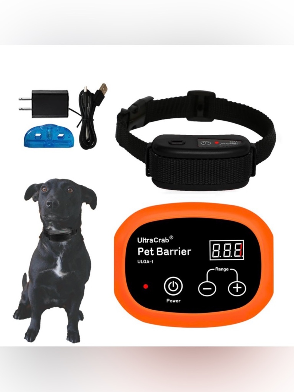 Orange Pet Barrier Rechargeable Dog Training Collar